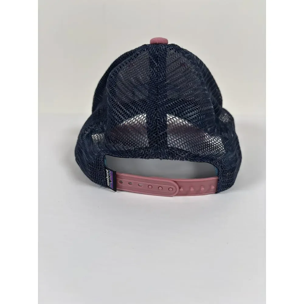 Patagonia P-6 Logo Trucker Hat Pink Navy Blue Mesh Back Snapback Patch